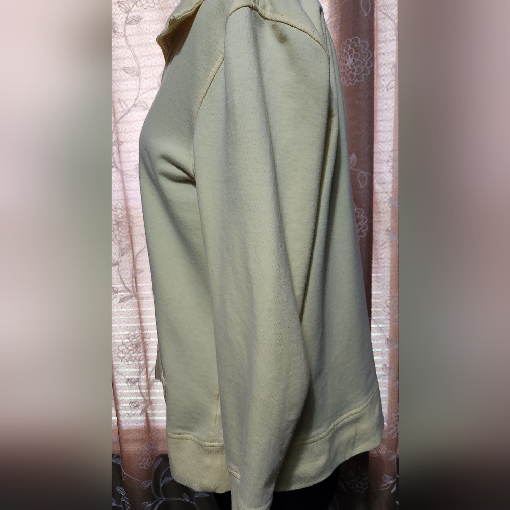 Coral Bay Yellow Jacket pockets zip up cotton size Large. Long sleeves - Picture 8 of 10